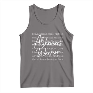 Alzheimers Warrior Purple Ribbon Support Word Cloud Typography Tank Top TS12 Deep Heather Print Your Wear