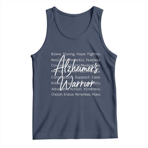 Alzheimers Warrior Purple Ribbon Support Word Cloud Typography Tank Top TS12 Navy Print Your Wear