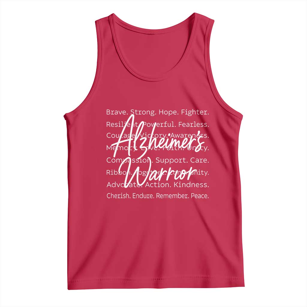 Alzheimers Warrior Purple Ribbon Support Word Cloud Typography Tank Top TS12 Red Print Your Wear