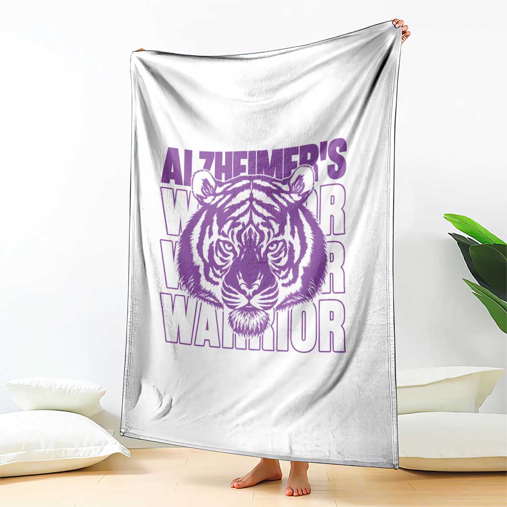 Alzheimer's Warrior Throw Blanket Purple Tiger Ribbon Support Graphic TS12 Print Your Wear
