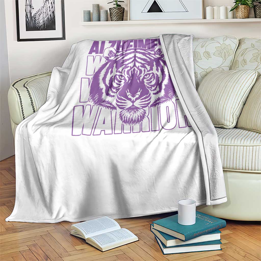Alzheimer's Warrior Throw Blanket Purple Tiger Ribbon Support Graphic TS12 Print Your Wear
