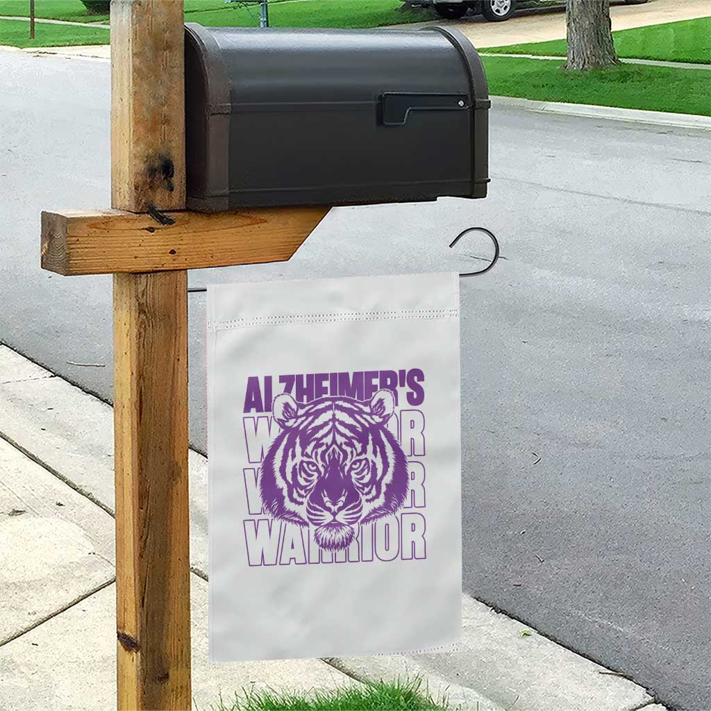 Alzheimer's Warrior Garden Flag Purple Tiger Ribbon Support Graphic TS12 Print Your Wear