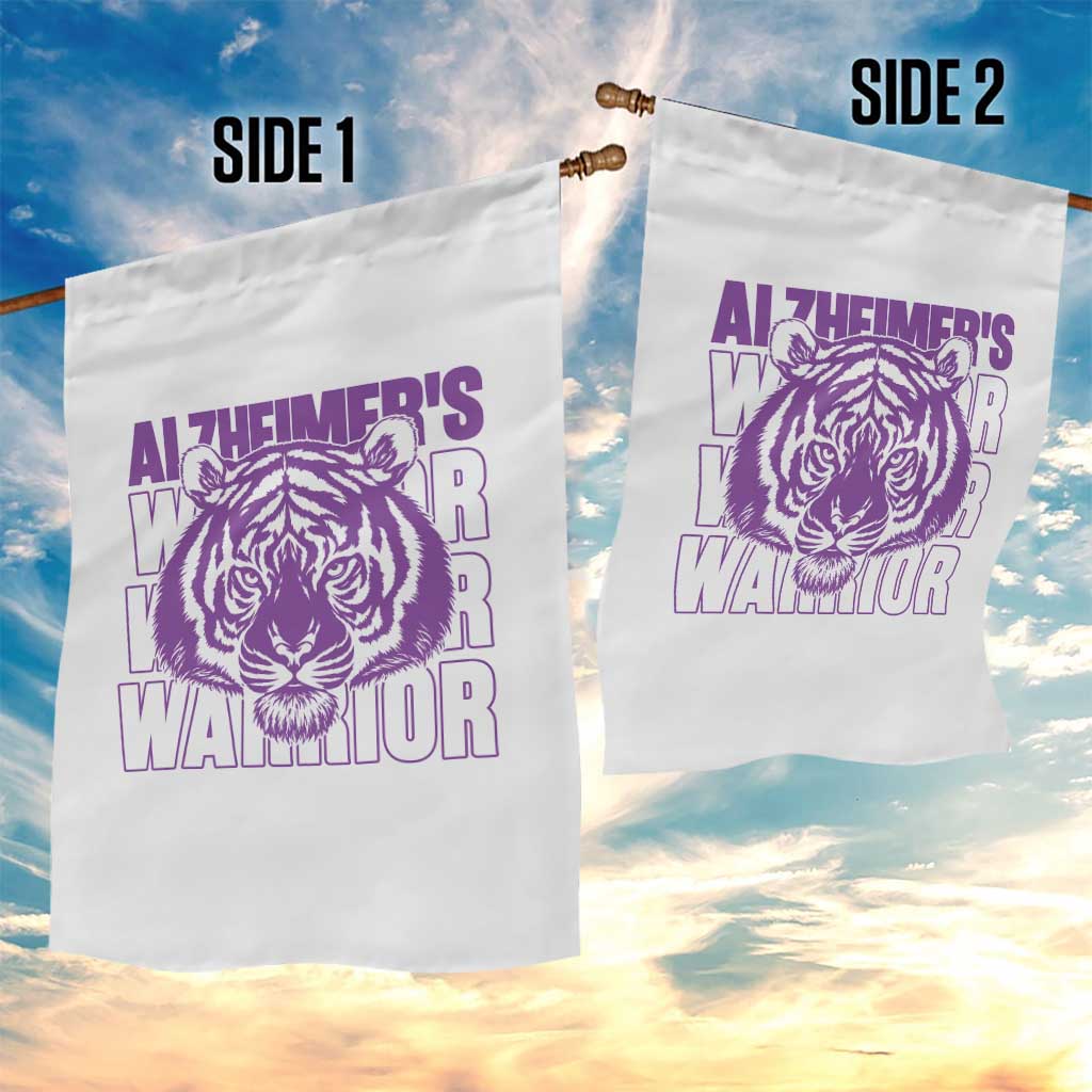 Alzheimer's Warrior Garden Flag Purple Tiger Ribbon Support Graphic TS12 Print Your Wear