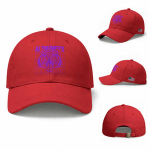 Alzheimer's Warrior Baseball Cap Purple Tiger Ribbon Support Graphic TS12 Baseball Cap Universal Fit Red Print Your Wear