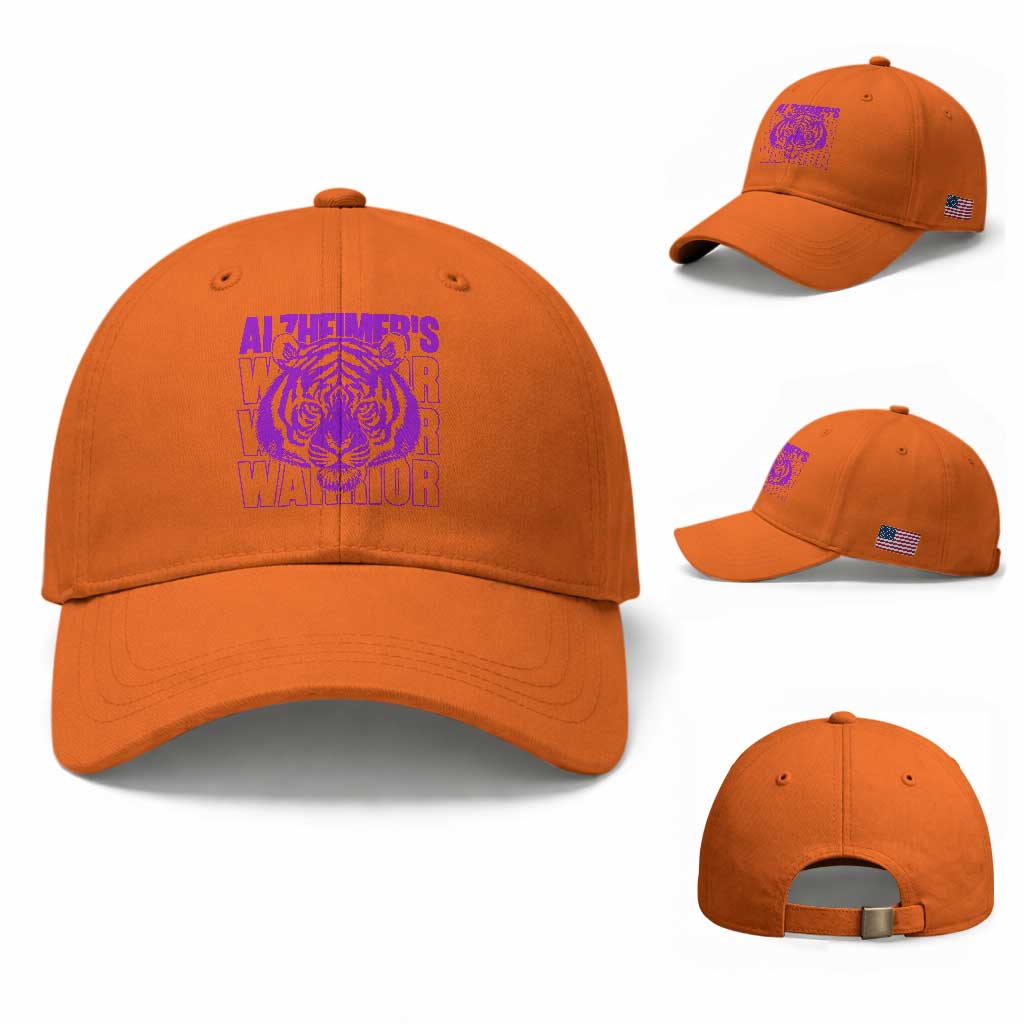 Alzheimer's Warrior Baseball Cap Purple Tiger Ribbon Support Graphic TS12 Baseball Cap Universal Fit Orange Print Your Wear