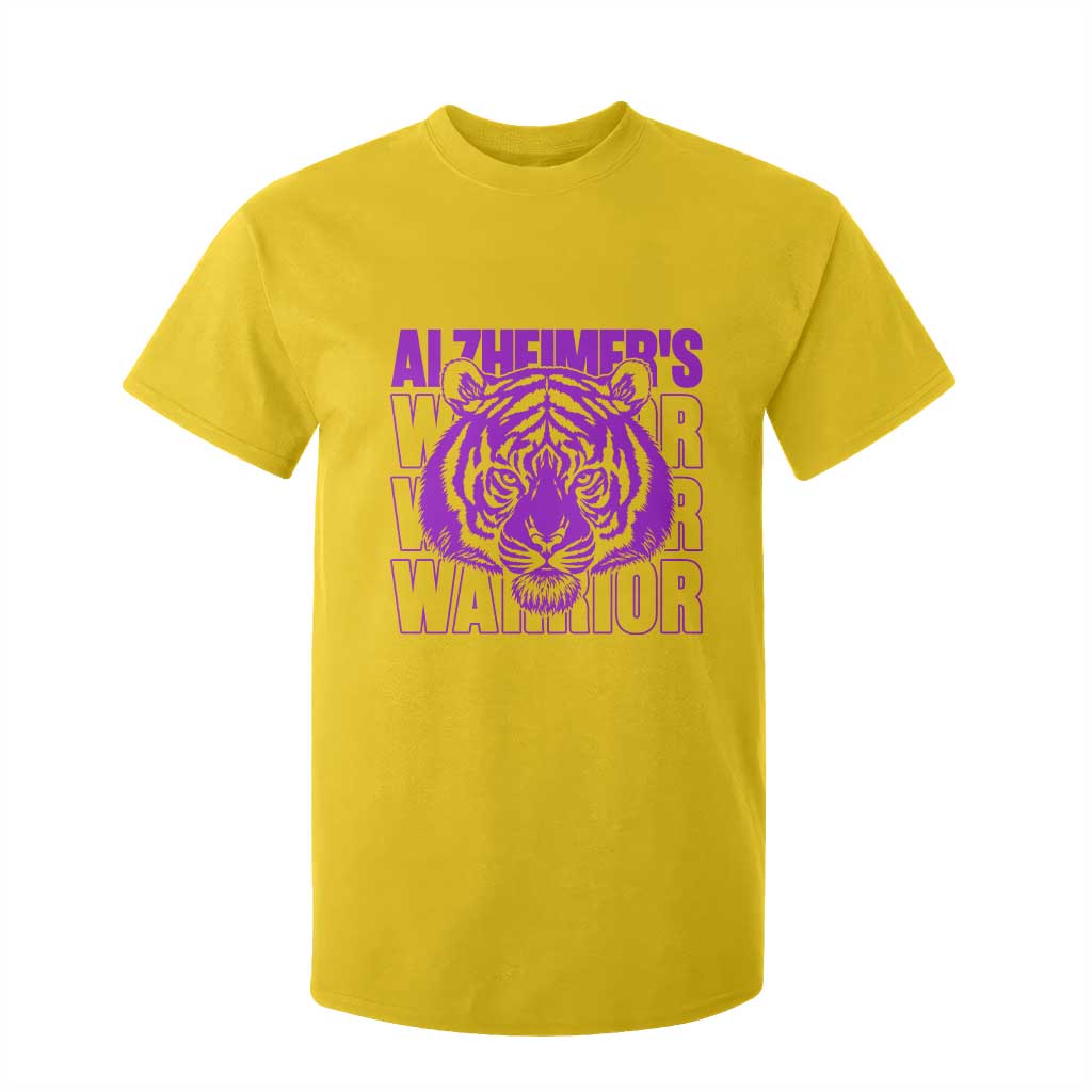 Alzheimer's Warrior T Shirt For Kid Purple Tiger Ribbon Support Graphic TS12 Daisy Print Your Wear