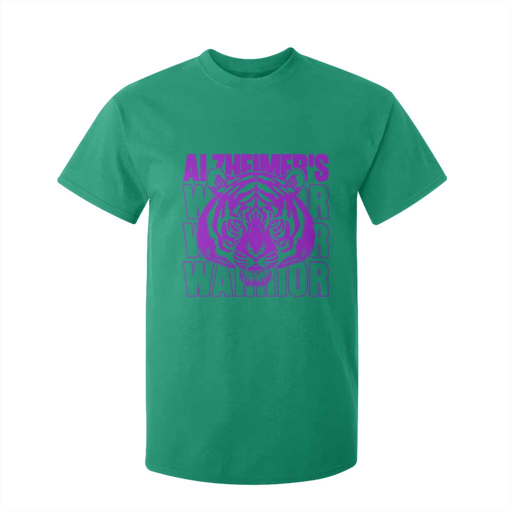 Alzheimer's Warrior T Shirt For Kid Purple Tiger Ribbon Support Graphic TS12 Irish Green Print Your Wear