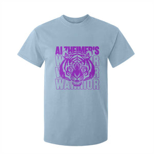 Alzheimer's Warrior T Shirt For Kid Purple Tiger Ribbon Support Graphic TS12 Light Blue Print Your Wear