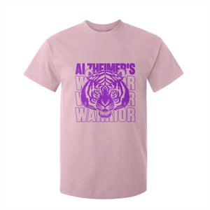 Alzheimer's Warrior T Shirt For Kid Purple Tiger Ribbon Support Graphic TS12 Light Pink Print Your Wear