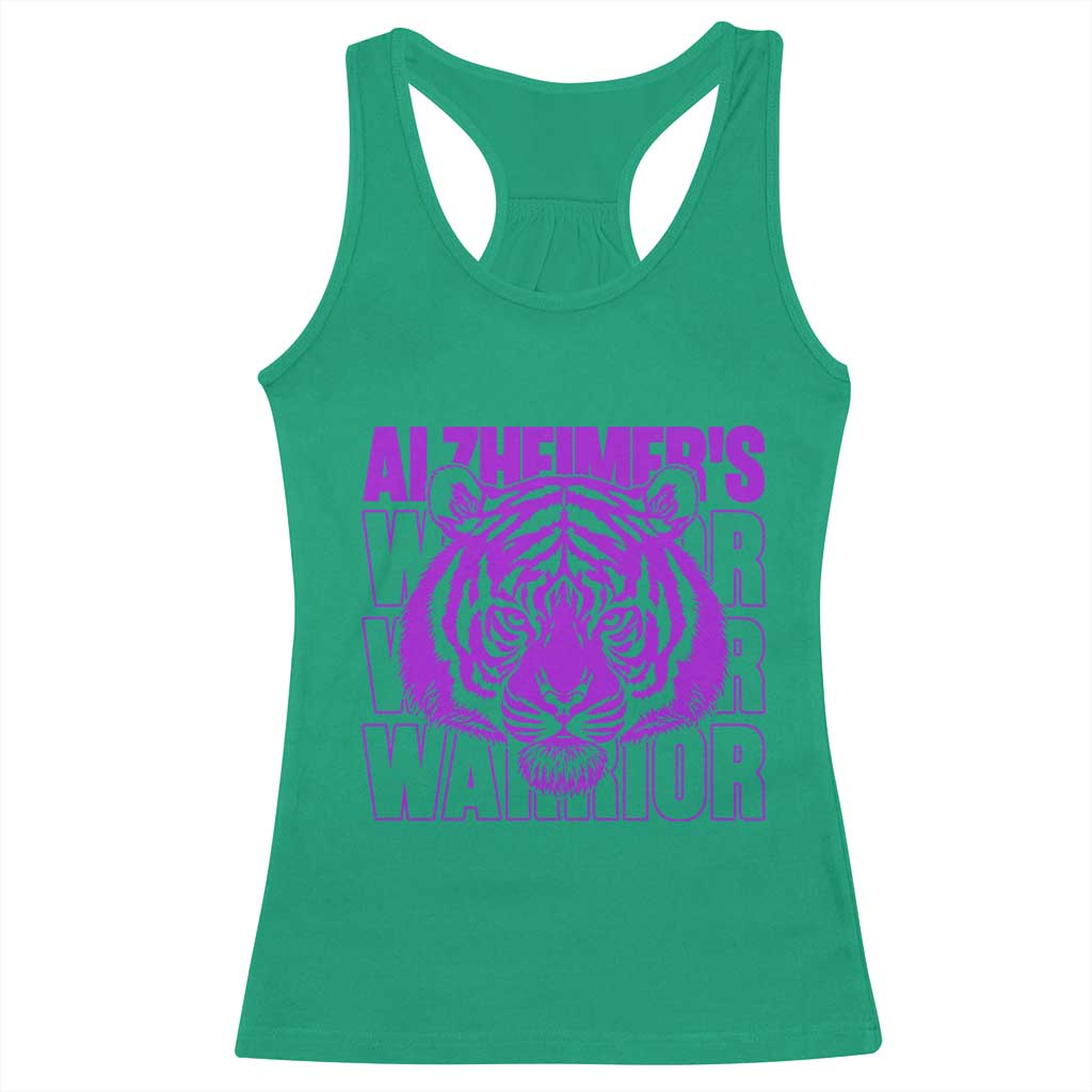 Alzheimer's Warrior Racerback Tank Top Purple Tiger Ribbon Support Graphic TS12 Irish Green Print Your Wear