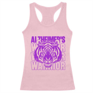 Alzheimer's Warrior Racerback Tank Top Purple Tiger Ribbon Support Graphic TS12 Light Pink Print Your Wear