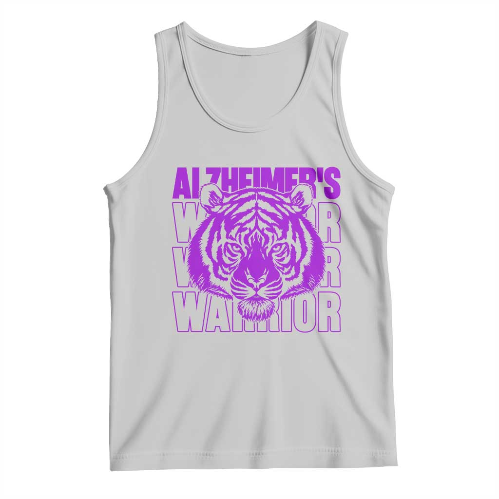 Alzheimer's Warrior Tank Top Purple Tiger Ribbon Support Graphic TS12 Ash Print Your Wear