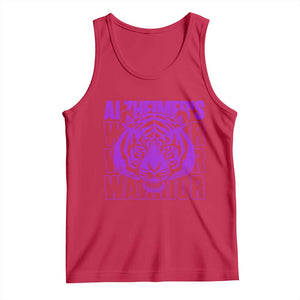 Alzheimer's Warrior Tank Top Purple Tiger Ribbon Support Graphic TS12 Red Print Your Wear