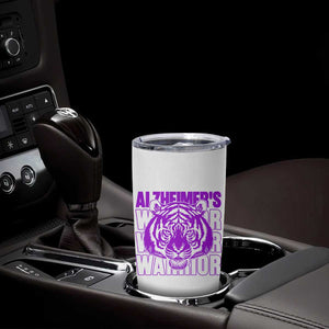 Alzheimer's Warrior Tumbler Cup Purple Tiger Ribbon Support Graphic TS12 Print Your Wear