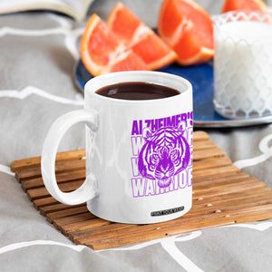 Alzheimer's Warrior Coffee Mug Purple Tiger Ribbon Support Graphic TS12 Print Your Wear