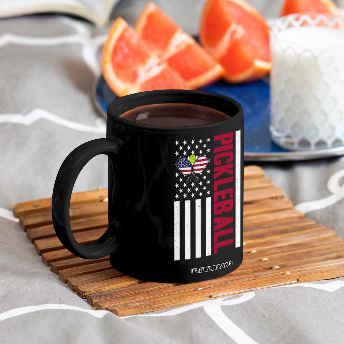 Pickleball Patriotic Coffee Mug American Flag Sport Gift TS12 Print Your Wear