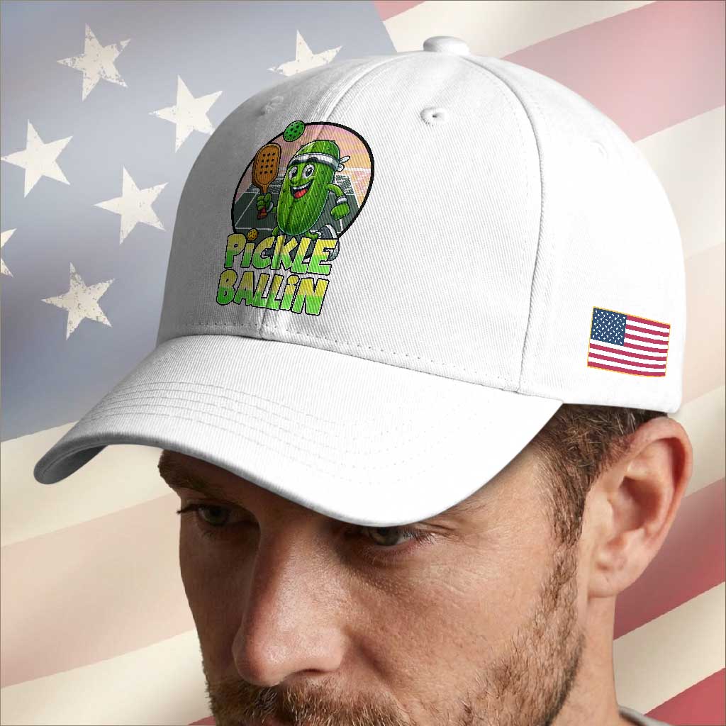 Funny Pickleball Lover Baseball Cap Pickle Ballin Quote TS12 Print Your Wear
