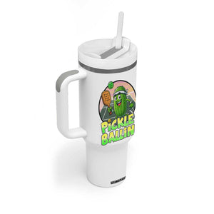 Funny Pickleball Lover Tumbler With Handle Pickle Ballin Quote TS12 Print Your Wear