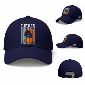 Life Is Better With Pickleball Baseball Cap Funny Dink Saying TS12 Baseball Cap Universal Fit Dark Blue Print Your Wear
