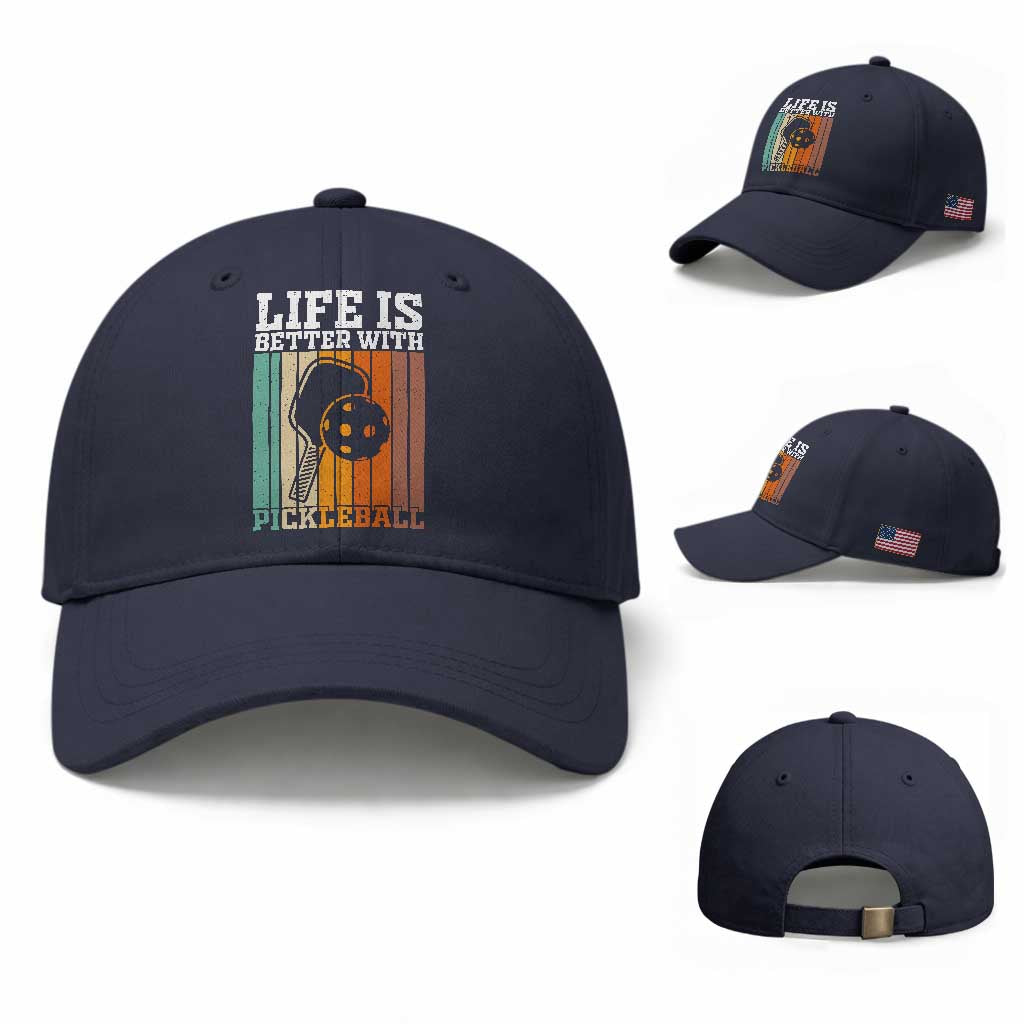 Life Is Better With Pickleball Baseball Cap Funny Dink Saying TS12 Baseball Cap Universal Fit Navy Print Your Wear