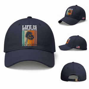 Life Is Better With Pickleball Baseball Cap Funny Dink Saying TS12 Baseball Cap Universal Fit Navy Print Your Wear