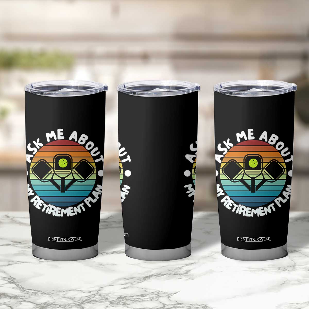 My Retirement Plan Tumbler Cup Funny Pickleball Gift TS12 Print Your Wear