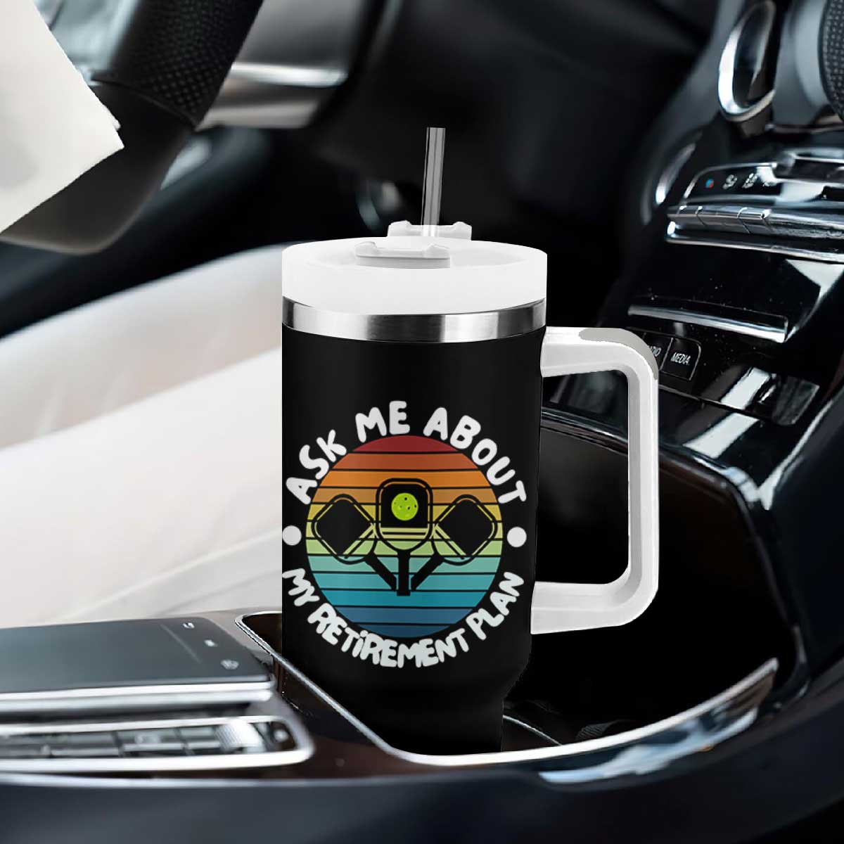 My Retirement Plan Tumbler With Handle Funny Pickleball Gift TS12 Print Your Wear
