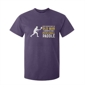 Funny Pickleball Lover T Shirt For Kid Never Underestimate Old Man TS12 Purple Print Your Wear