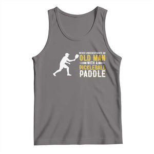 Funny Pickleball Lover Tank Top Never Underestimate Old Man TS12 Deep Heather Print Your Wear