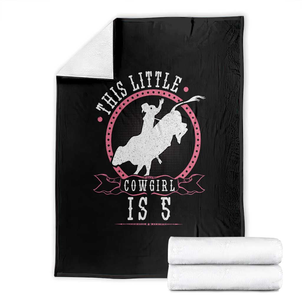 5th Birthday Cowgirl Bull Rider Western Rodeo Party Gift Throw Blanket