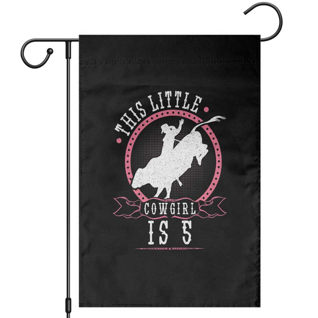 5th Birthday Cowgirl Bull Rider Western Rodeo Party Gift Garden Flag