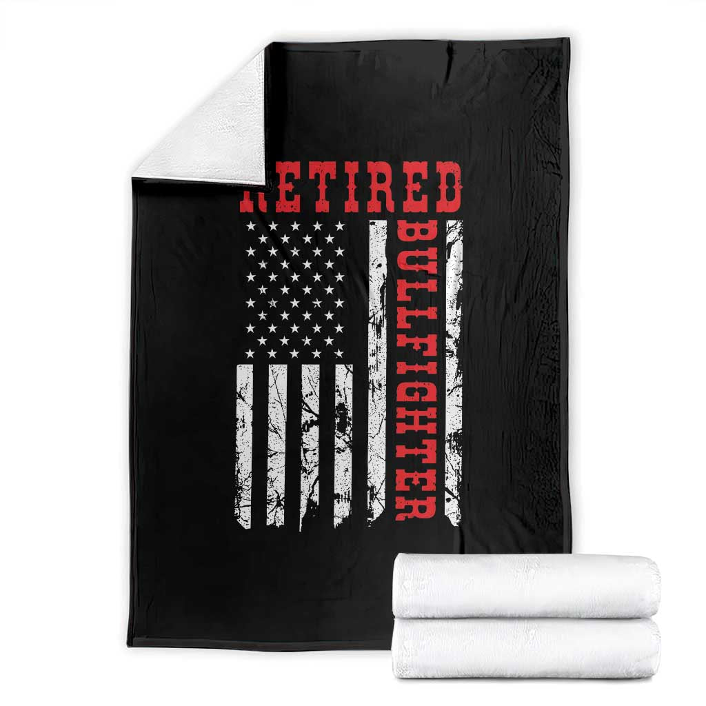Retired Bullfighter American Flag Throw Blanket Vintage Rodeo Retirement Gift