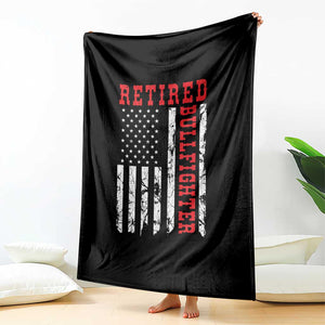 Retired Bullfighter American Flag Throw Blanket Vintage Rodeo Retirement Gift