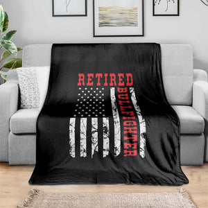 Retired Bullfighter American Flag Throw Blanket Vintage Rodeo Retirement Gift