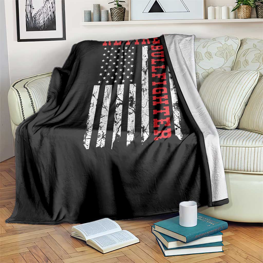 Retired Bullfighter American Flag Throw Blanket Vintage Rodeo Retirement Gift