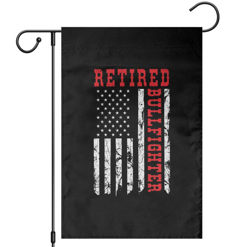 Retired Bullfighter American Flag Garden Flag Vintage Rodeo Retirement Gift