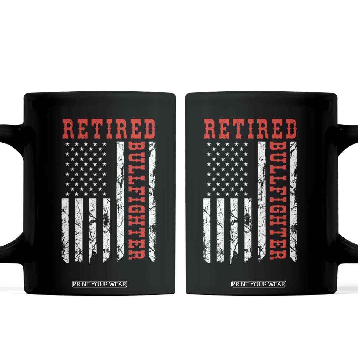 Retired Bullfighter American Flag Coffee Mug Vintage Rodeo Retirement Gift