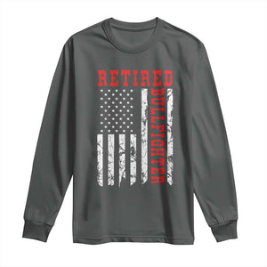 Retired Bullfighter American Flag Long Sleeve Shirt Vintage Rodeo Retirement Gift