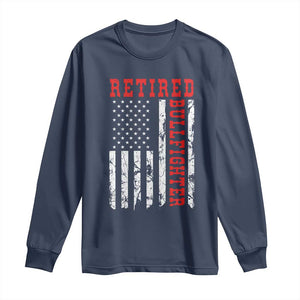 Retired Bullfighter American Flag Long Sleeve Shirt Vintage Rodeo Retirement Gift