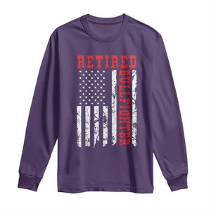Retired Bullfighter American Flag Long Sleeve Shirt Vintage Rodeo Retirement Gift