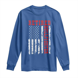 Retired Bullfighter American Flag Long Sleeve Shirt Vintage Rodeo Retirement Gift