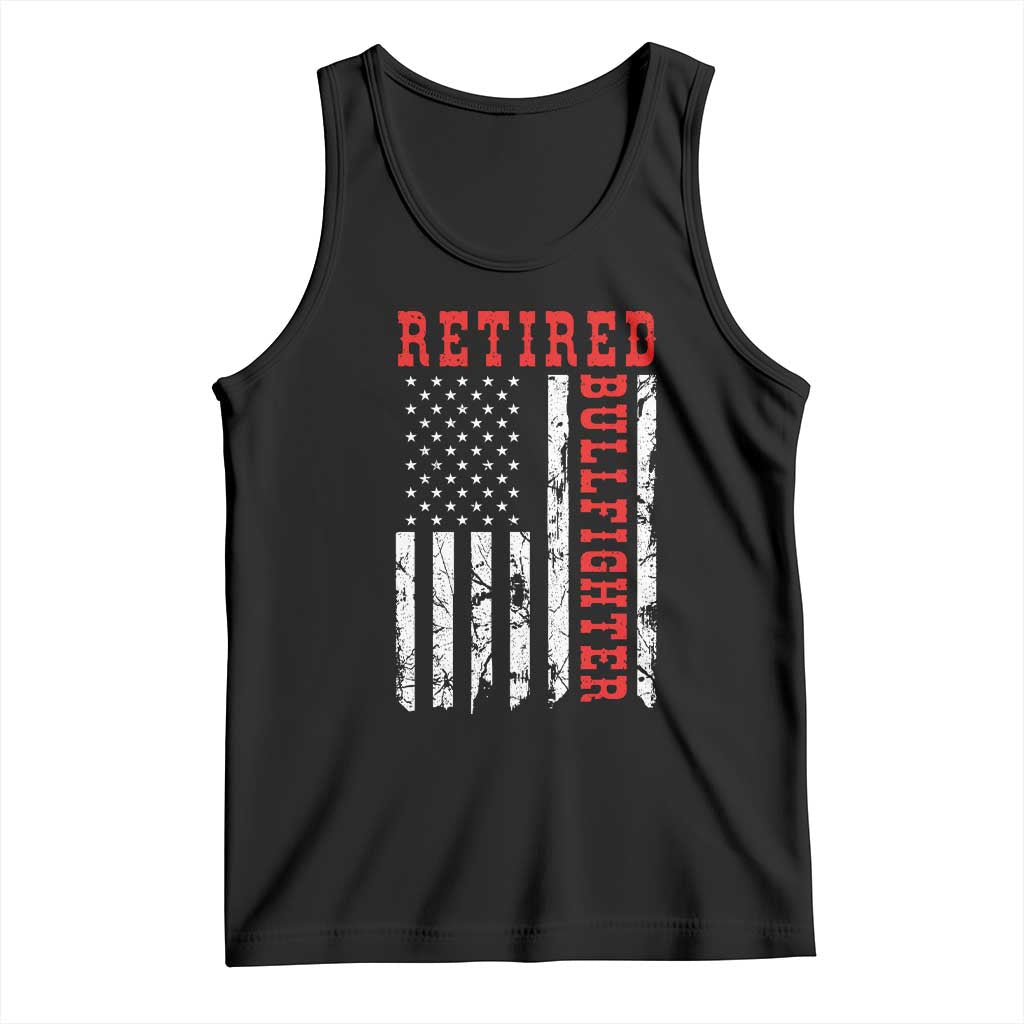 Retired Bullfighter American Flag Tank Top Vintage Rodeo Retirement Gift
