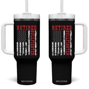 Retired Bullfighter American Flag Tumbler With Handle Vintage Rodeo Retirement Gift