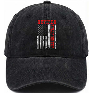 Retired Bullfighter American Flag Washed Cotton Baseball Cap Vintage Rodeo Retirement Gift