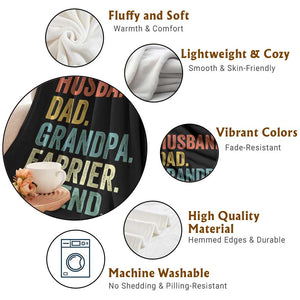 Husband Dad Grandpa Farrier Throw Blanket Vintage Horseshoe Equine Craftsman Gift
