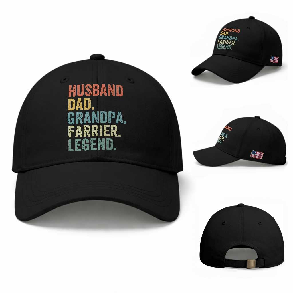 Husband Dad Grandpa Farrier Baseball Cap Vintage Horseshoe Equine Craftsman Gift