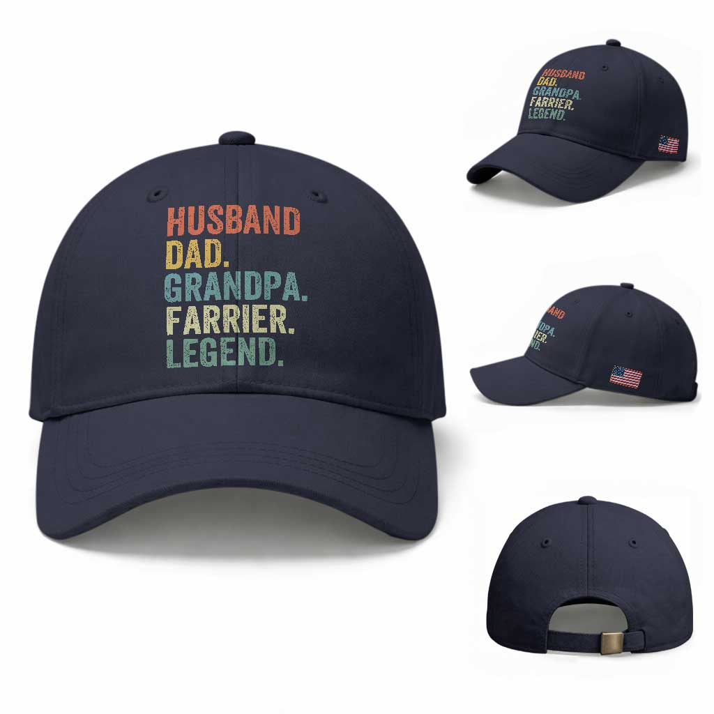 Husband Dad Grandpa Farrier Baseball Cap Vintage Horseshoe Equine Craftsman Gift