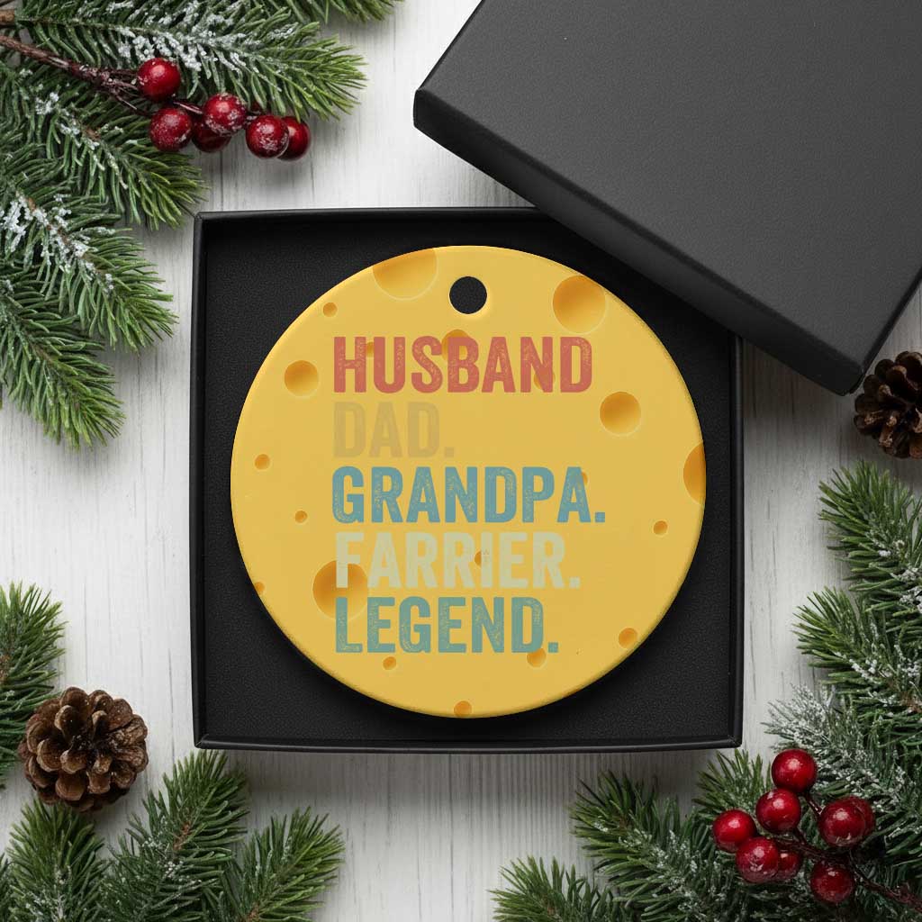 Husband Dad Grandpa Farrier Ceramic Ornament Vintage Horseshoe Equine Craftsman Gift