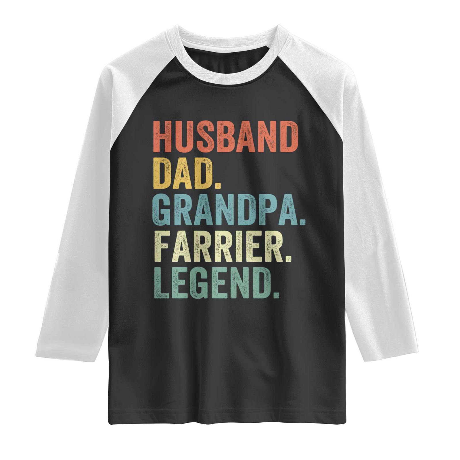 Husband Dad Grandpa Farrier Raglan Shirt Vintage Horseshoe Equine Craftsman Gift