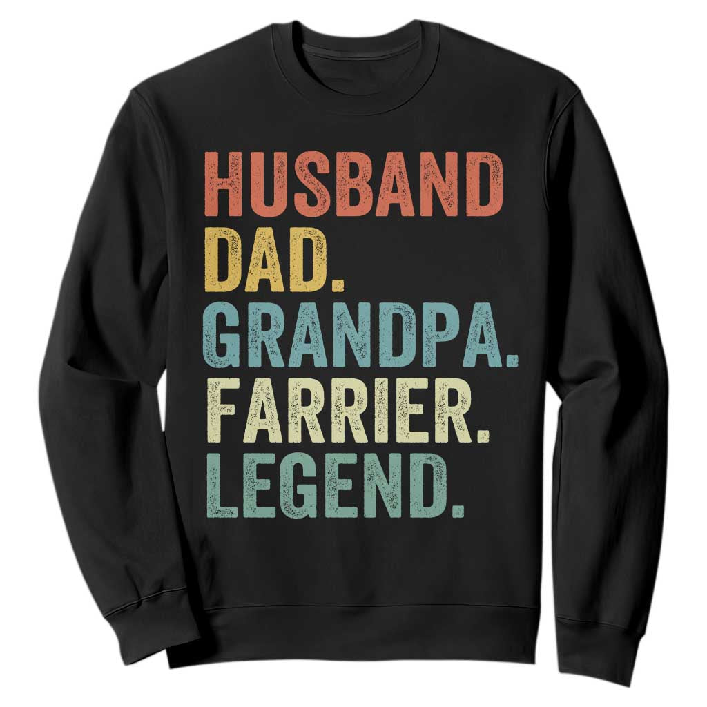 Husband Dad Grandpa Farrier Sweatshirt Vintage Horseshoe Equine Craftsman Gift